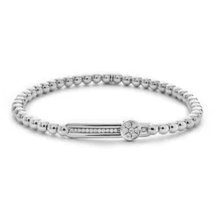 0.20ctw, 18K White Gold Tresore Stretch Bracelet