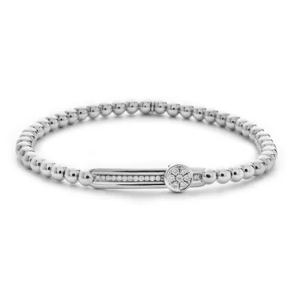 0.20ctw, 18K White Gold Tresore Stretch Bracelet