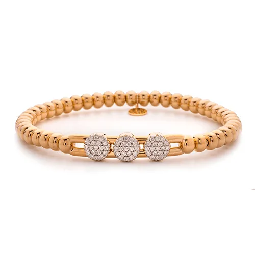 0.34ctw, 18K Yellow Gold Tresore Stretch Bracelet
