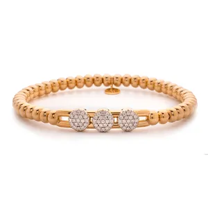 0.34ctw, 18K Yellow Gold Tresore Stretch Bracelet