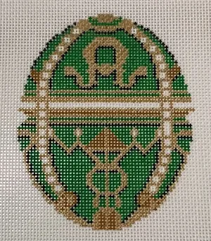 21-108 Faberge Egg - Green - oval