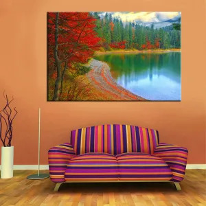 3 Piece Set Red Leaves Landscape Wall Canvas Painting For Living Room Decoration