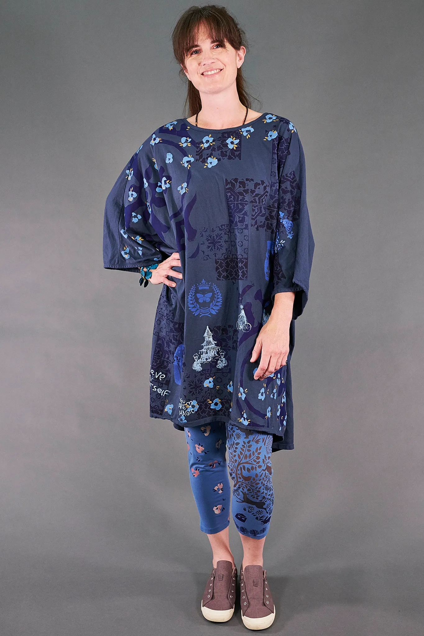 3167 Cropped Legging Delft-P