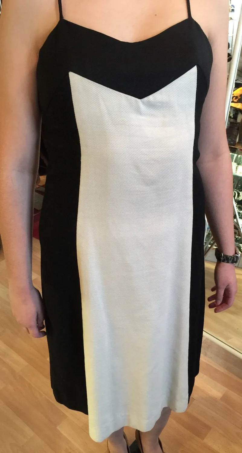 50's-60's BOBBIE BROOKS Black & White Cotton Pique Slip Dress