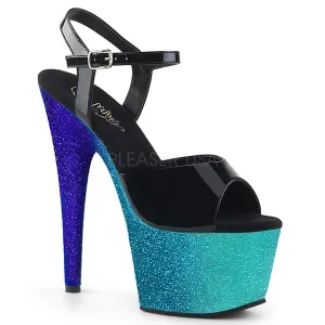 ADORE-709OMBRE  Black Patent/Aqua-Blue Ombre