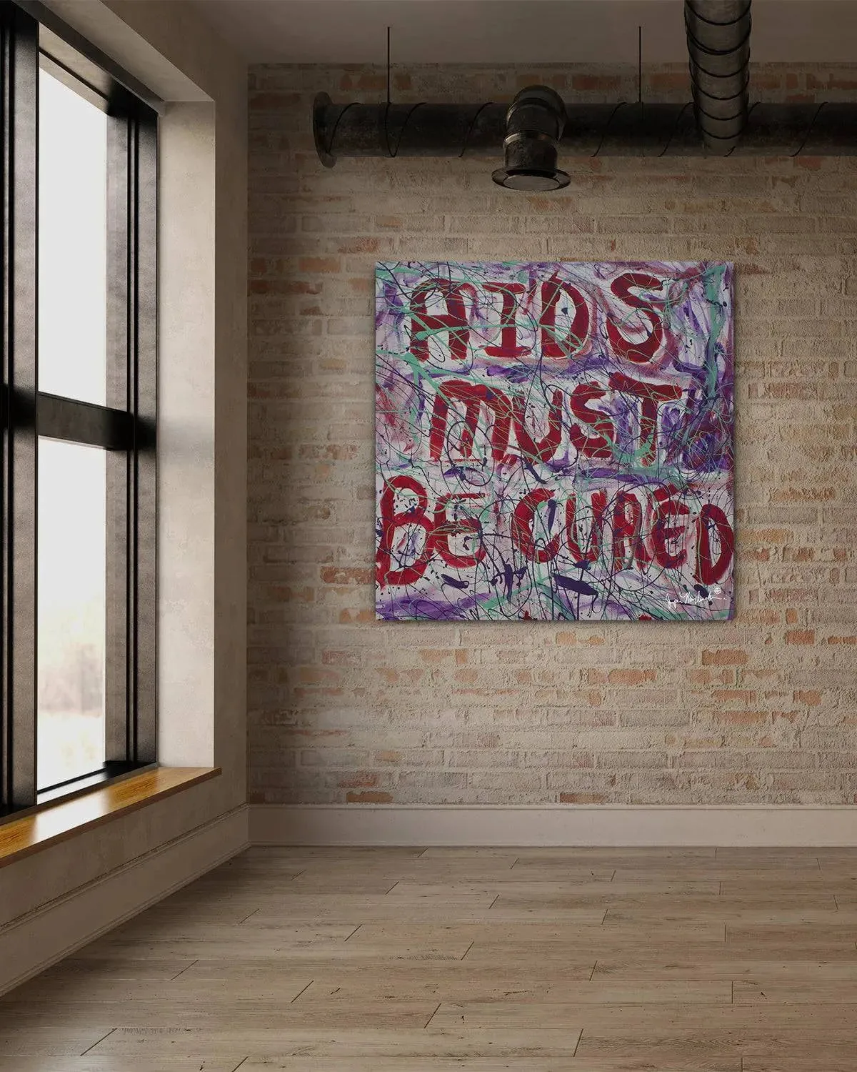 AIDS Must Be Cured  (Embellished-Hand Signed by the Artist)