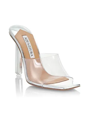AQUAZZURA MIRROR PLEXI MULE SANDALS