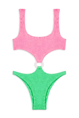Augusta Swimsuit // Hot pink & Neon green