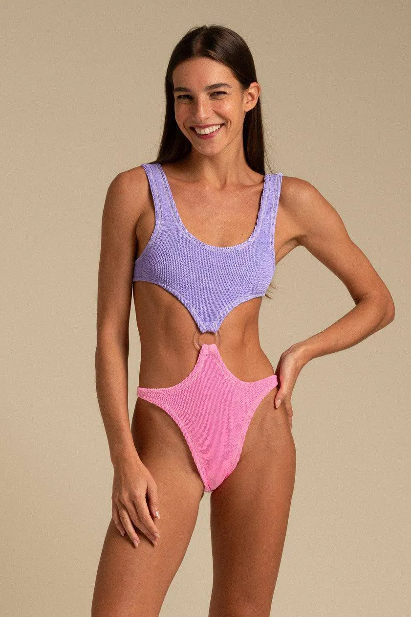 Augusta Swimsuit // Lilac & Hot pink