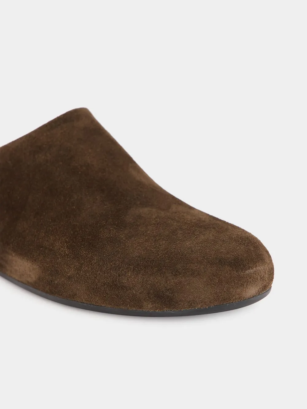 Babouche 001 Brown Suede Mule Sandals