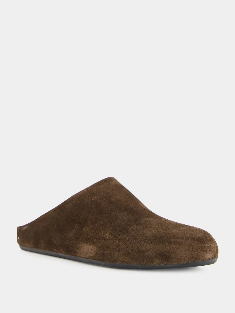 Babouche 001 Brown Suede Mule Sandals