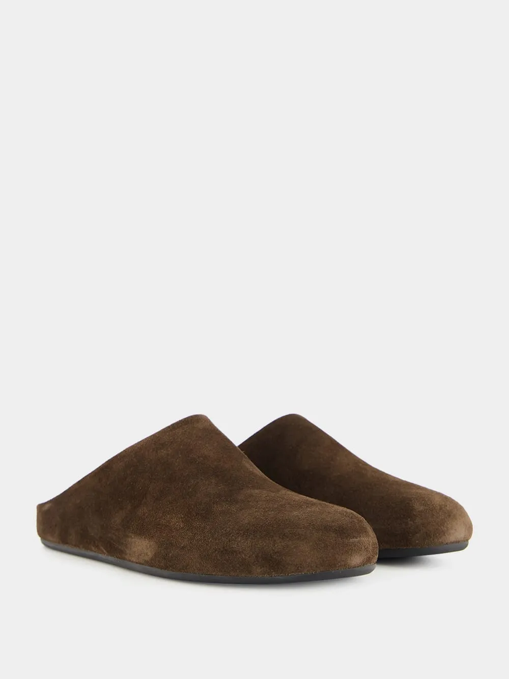 Babouche 001 Brown Suede Mule Sandals