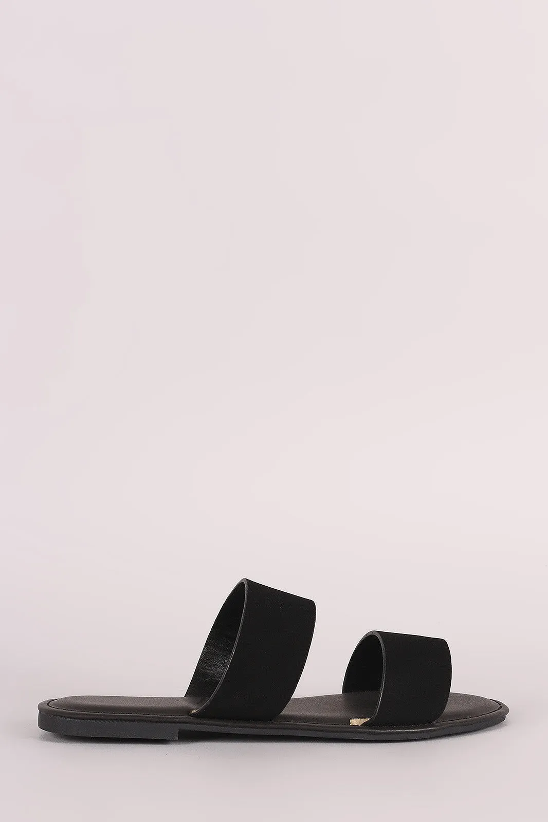 Bamboo Nubuck Double Band Slide Sandal