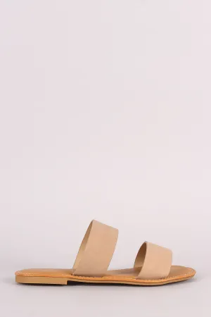 Bamboo Nubuck Double Band Slide Sandal