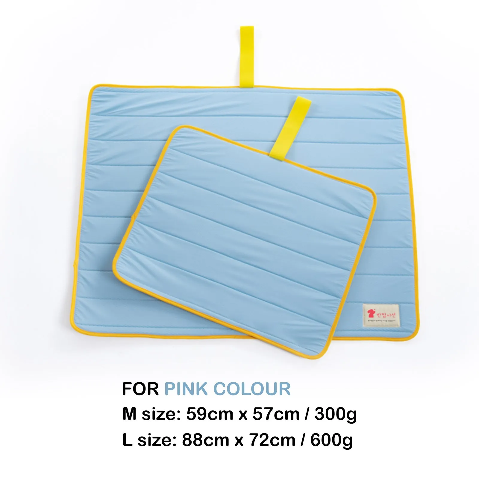 Banhamsisun L Blue Pet Dog Cooling Mat Non-Slip Travel Roll Up Cool Pad Bed Outdoor