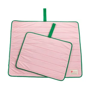 Banhamsisun L Pink Pet Dog Cooling Mat Non-Slip Travel Roll Up Cool Pad Bed Outdoor