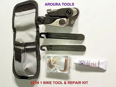 BICYCLE TOOLS & REPAIR KIT- 32 IN 1 - NEW IN POUCH.