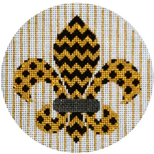 Black & Gold Fleur de Lis