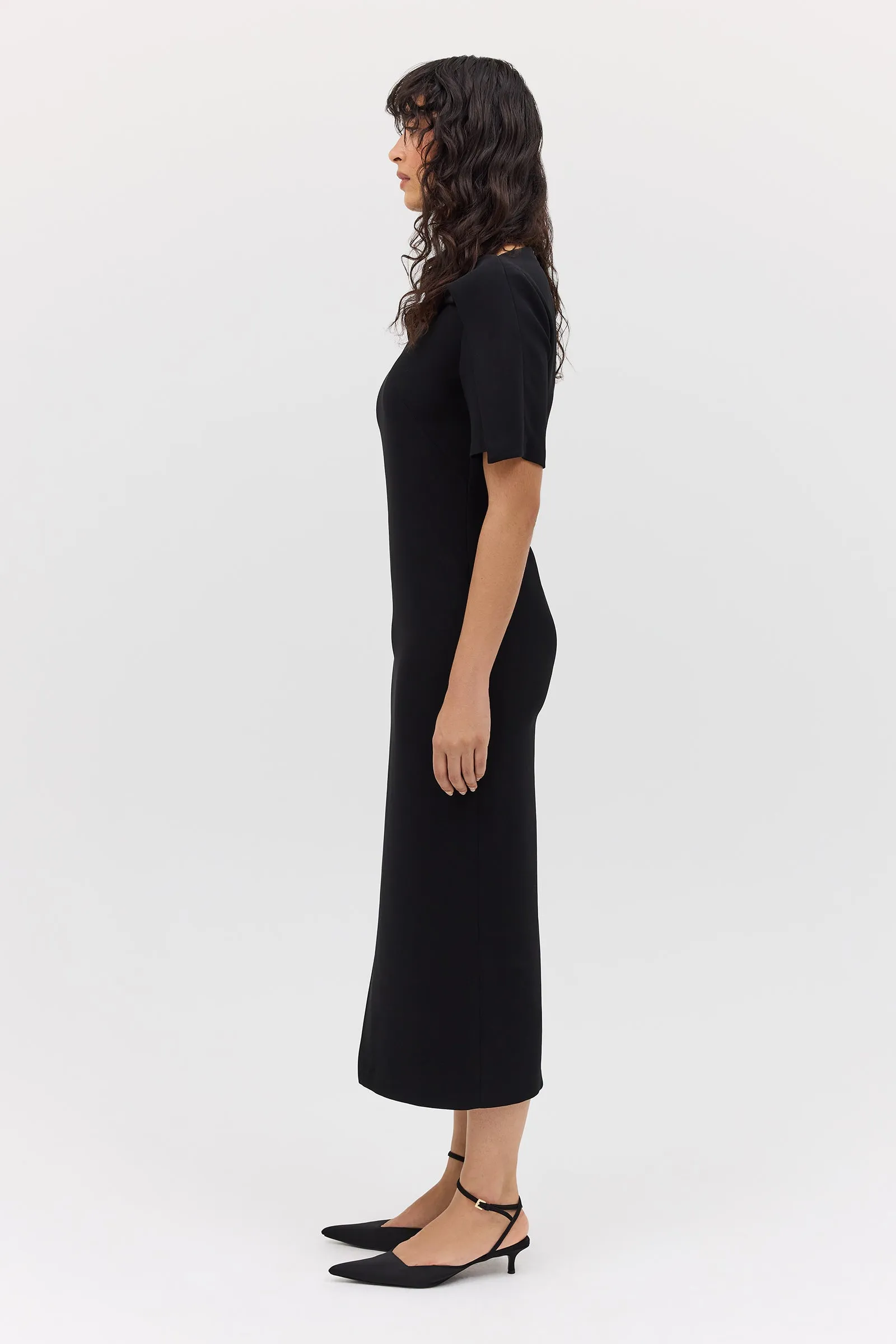 BLACK SUITING ANNEX DRESS