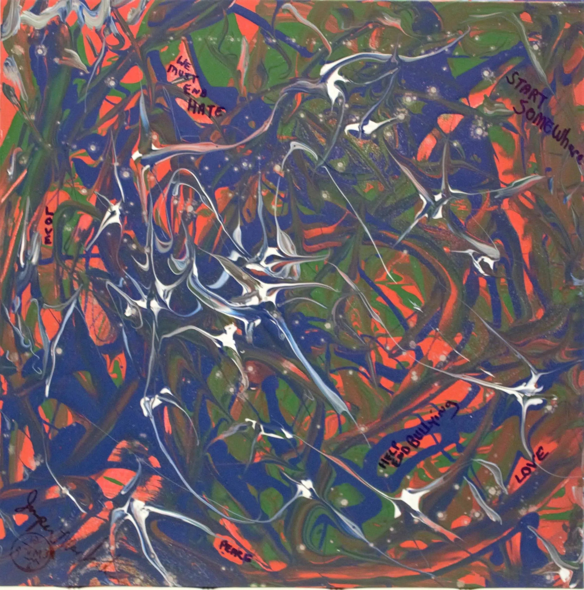 Blue Fields  (Embellished-Hand Signed by the Artist)