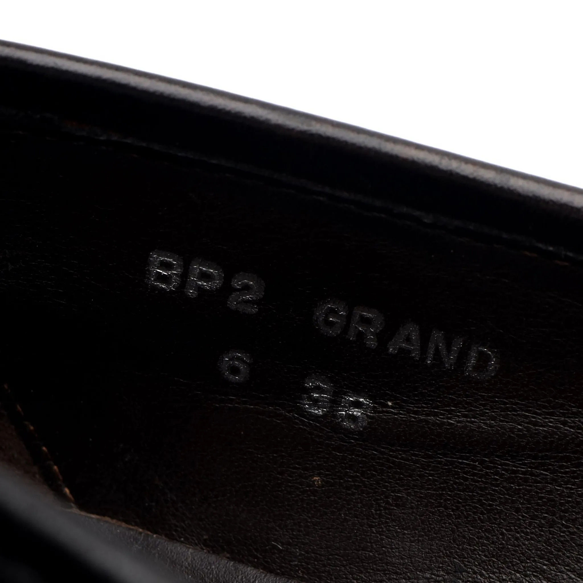'BP2' Black Leather Belgian Loafers UK 6 EU 38