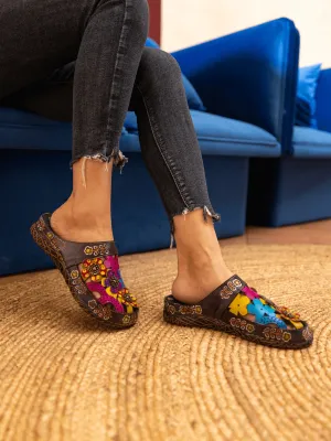 Brickell Tropical Cut-Out Leather Sandal