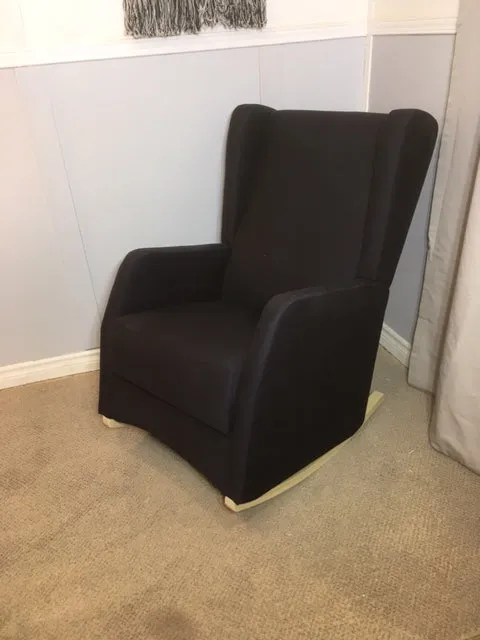 Brooklyn Wingback Rocking Chair Canvas or Denim Fabrics CANADIAN MADE!