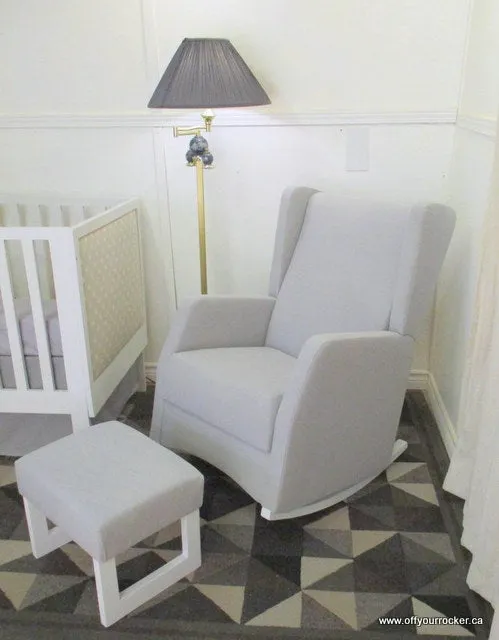 Brooklyn Wingback Rocking Chair Canvas or Denim Fabrics CANADIAN MADE!