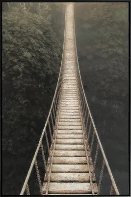 Canvas Forest Bridge & Path 75x115 W/frame