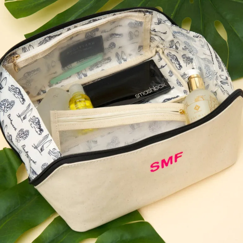 Canvas Open Wide Makeup Case