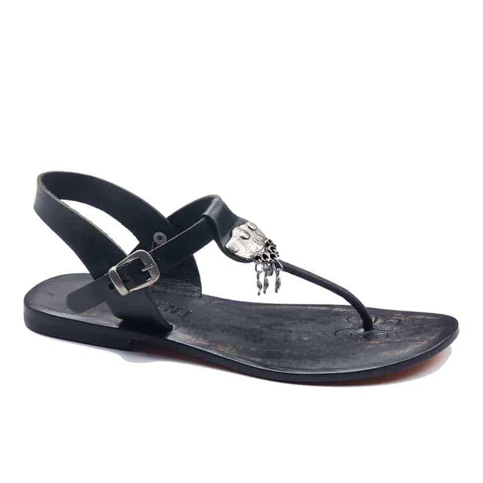 Chic Leather T Strap Thong Sandals For Womens