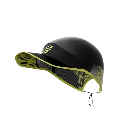 Compressport Unisex's Pro Racing Cap - Black/White/Safety Yellow