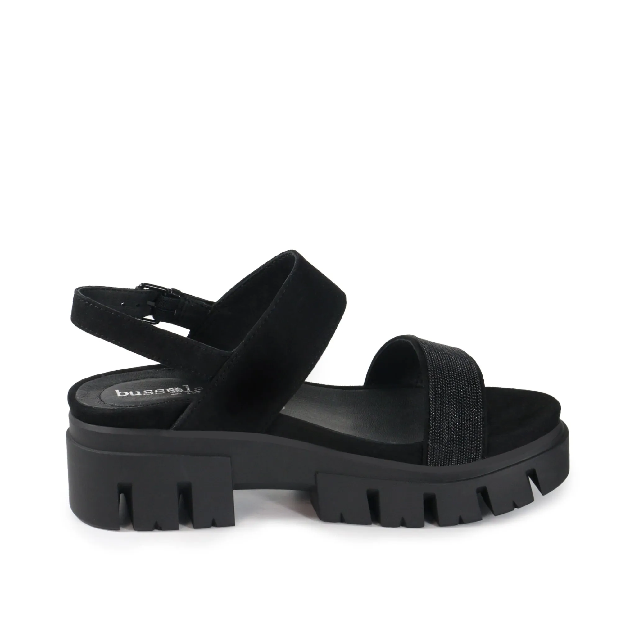 Corvara Glitter Platform Sandals (Nero)