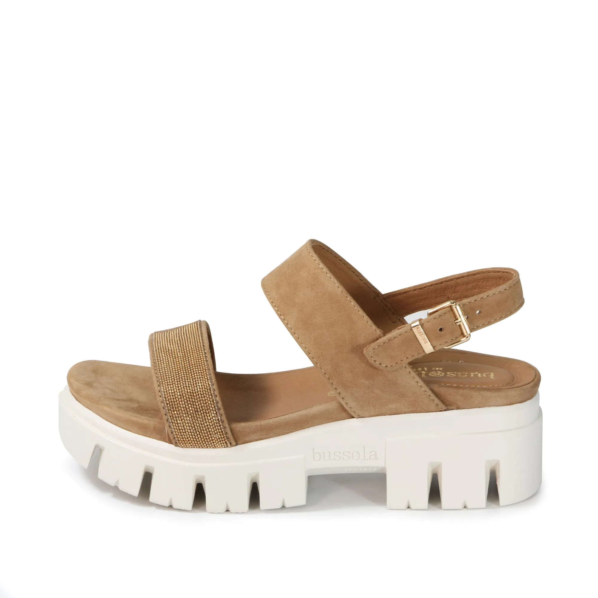 Corvara Glitter Platform Sandals (Toffee)