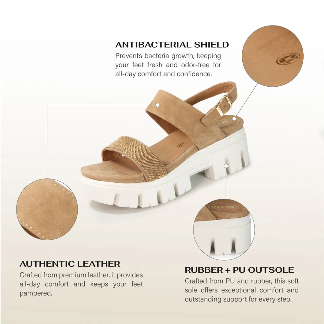 Corvara Glitter Platform Sandals (Toffee)