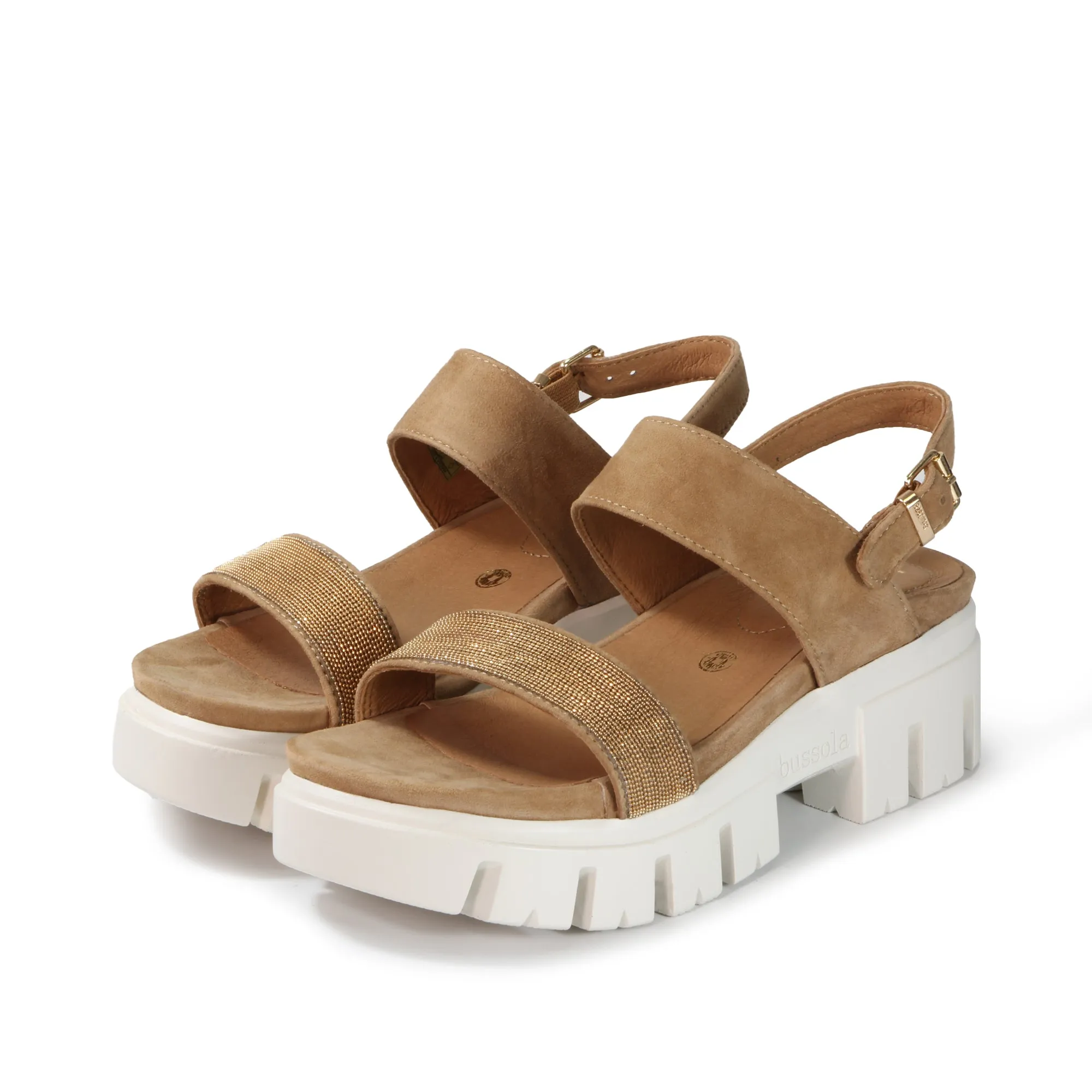 Corvara Glitter Platform Sandals (Toffee)