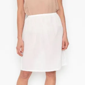 Cotton Skirt Slip White