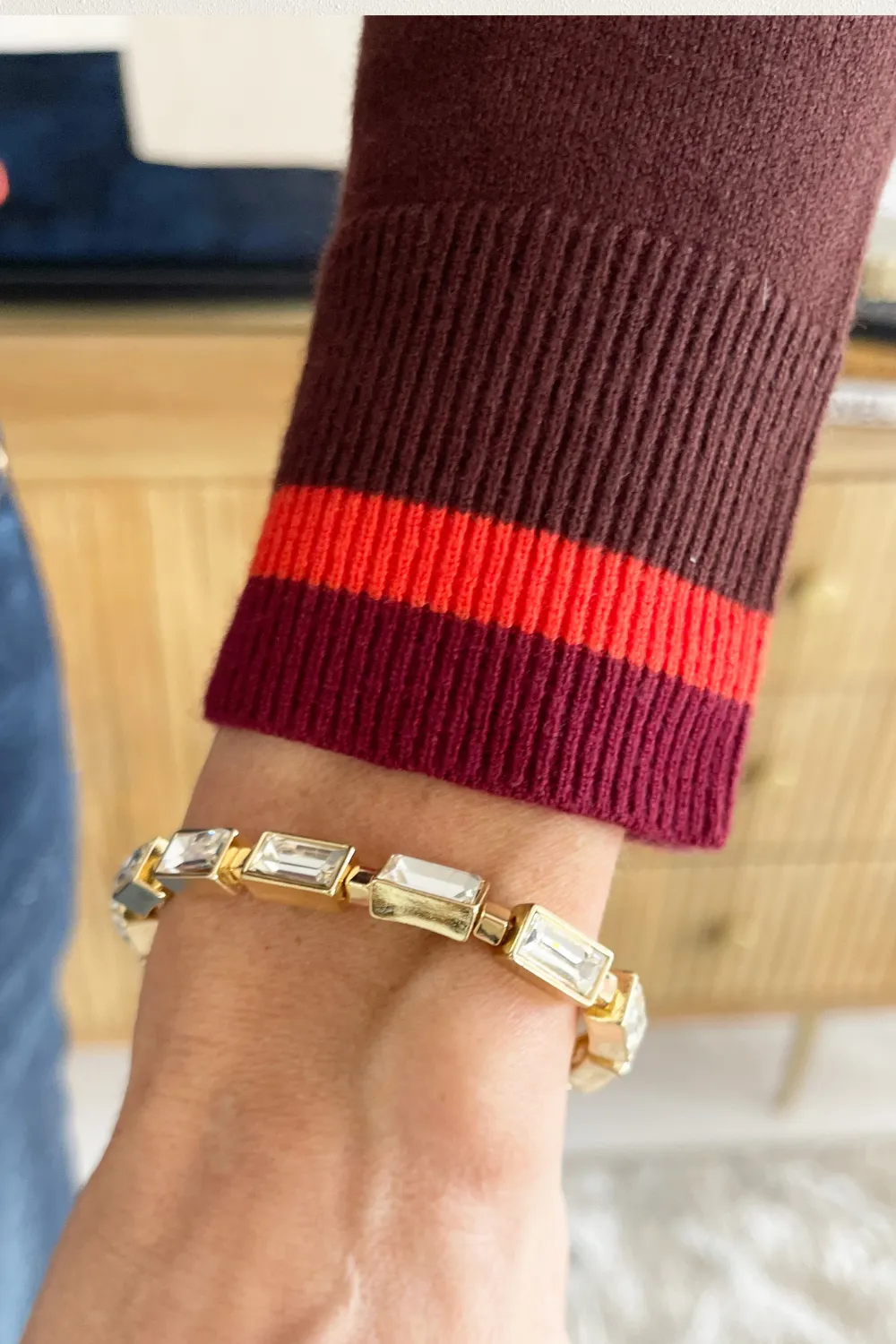 Crystal Baguette Stretch Bracelet