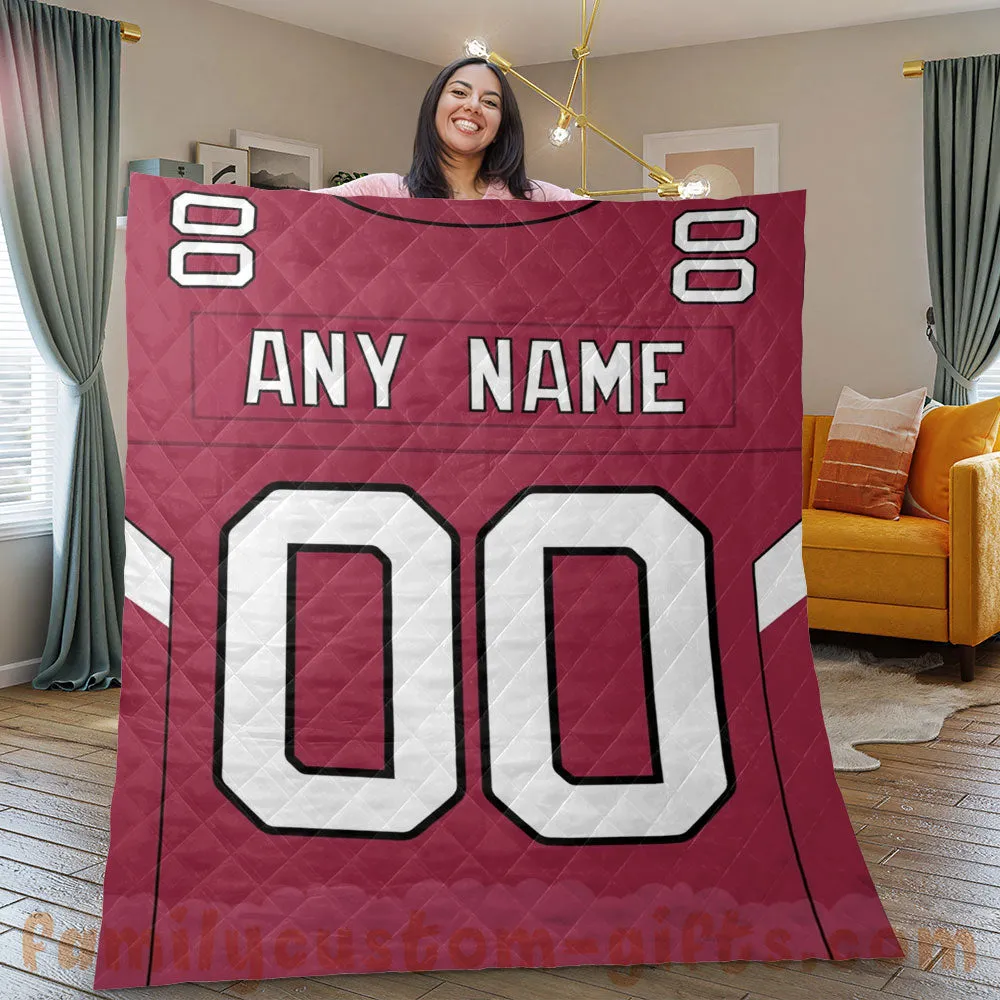 Custom Premium Quilt Blanket Arizona Jersey American Football Personalized Quilt Gifts for Her & Him