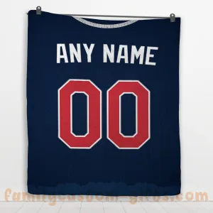 Custom Premium Quilt Blanket Atlanta Jersey Baseball Personalized Quilt Gifts for Her & Him