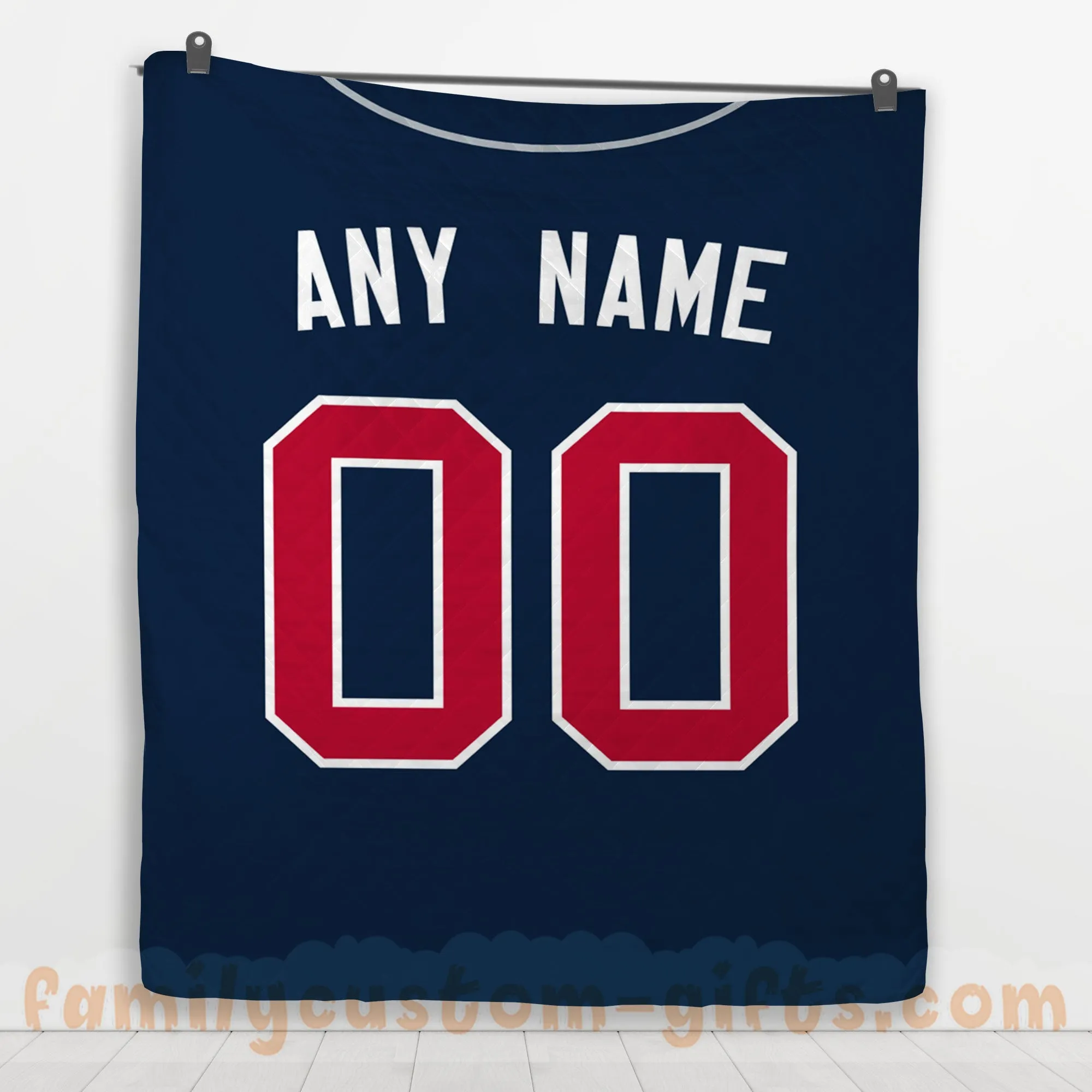 Custom Premium Quilt Blanket Atlanta Jersey Baseball Personalized Quilt Gifts for Her & Him