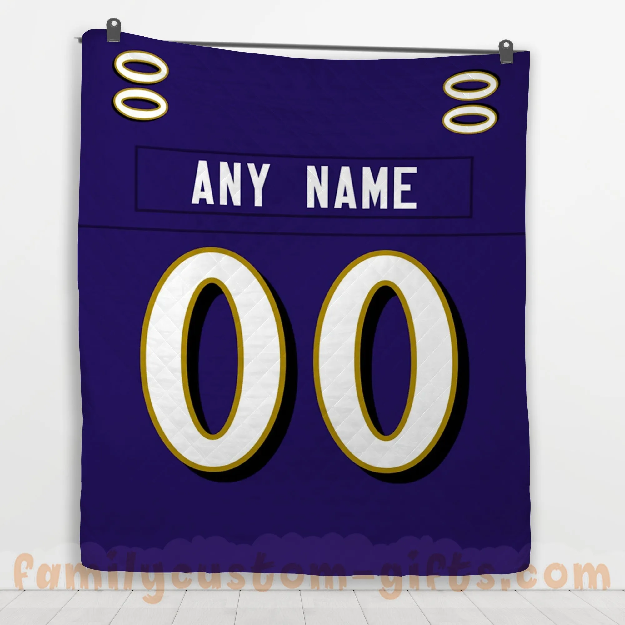 Custom Premium Quilt Blanket Baltimore Jersey American Football Personalized Quilt Gifts for Her & Him