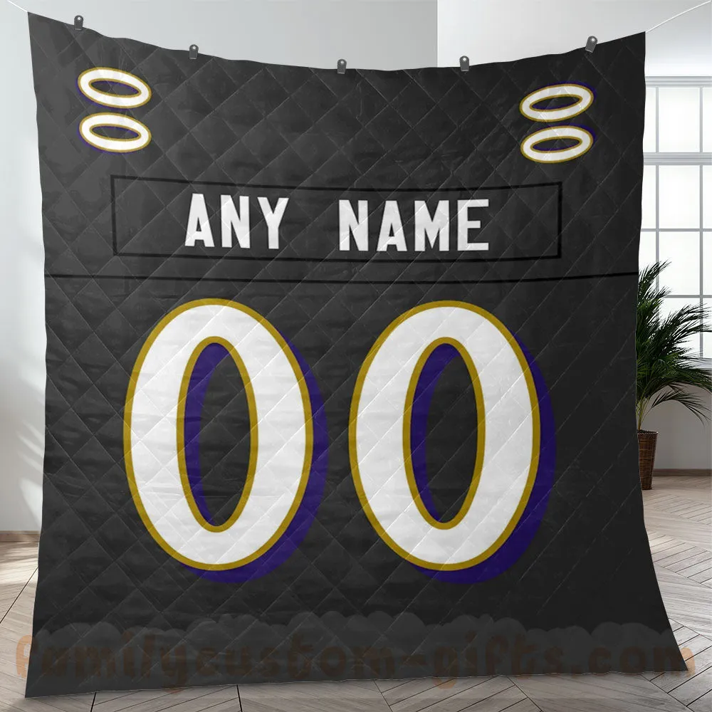 Custom Premium Quilt Blanket Baltimore Jersey American Football Personalized Quilt Gifts for Her & Him