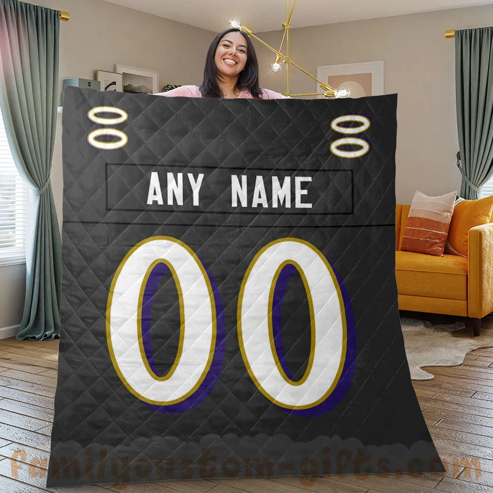 Custom Premium Quilt Blanket Baltimore Jersey American Football Personalized Quilt Gifts for Her & Him