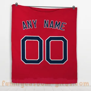 Custom Premium Quilt Blanket Boston Jersey Baseball Personalized Quilt Gifts for Her & Him