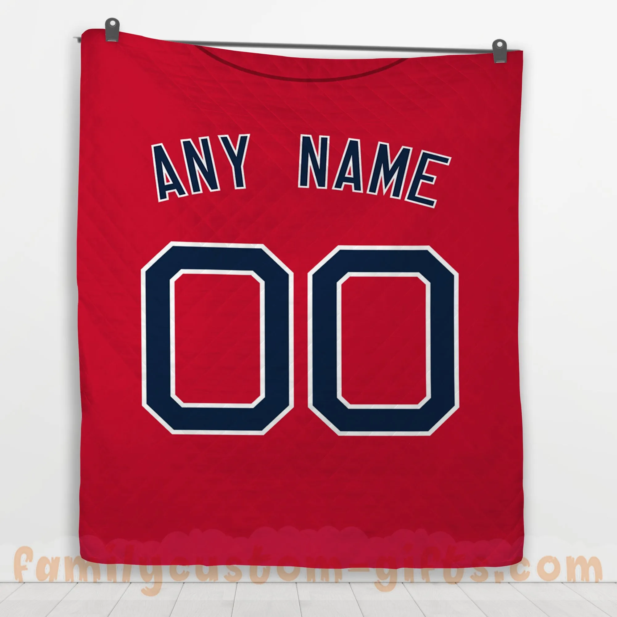 Custom Premium Quilt Blanket Boston Jersey Baseball Personalized Quilt Gifts for Her & Him