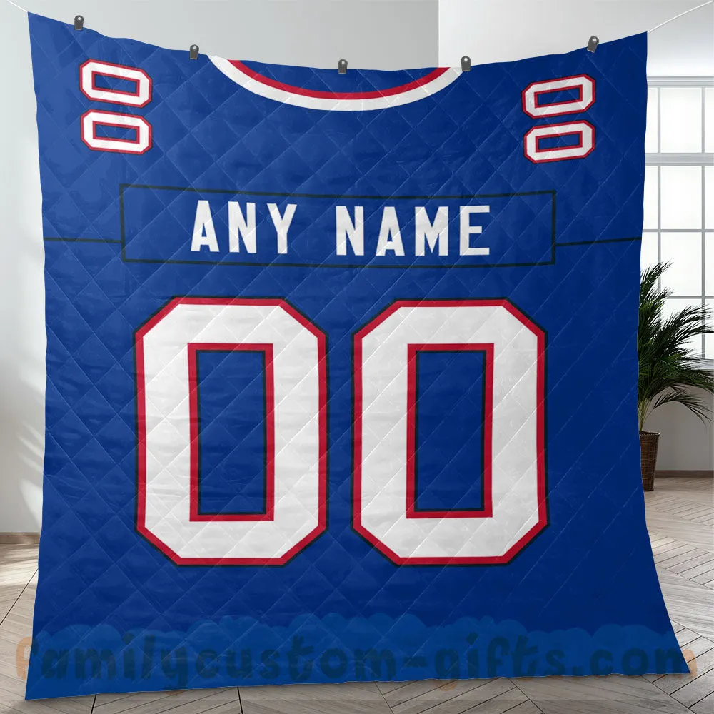Custom Premium Quilt Blanket Buffalo Jersey American Football Personalized Quilt Gifts for Her & Him
