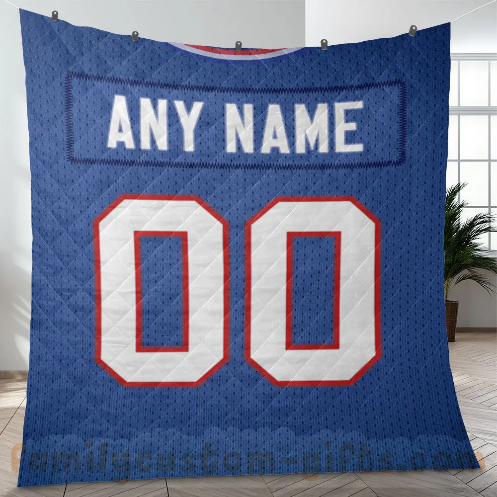Custom Premium Quilt Blanket Buffalo Jersey American Football Personalized Quilt Gifts for Her & Him