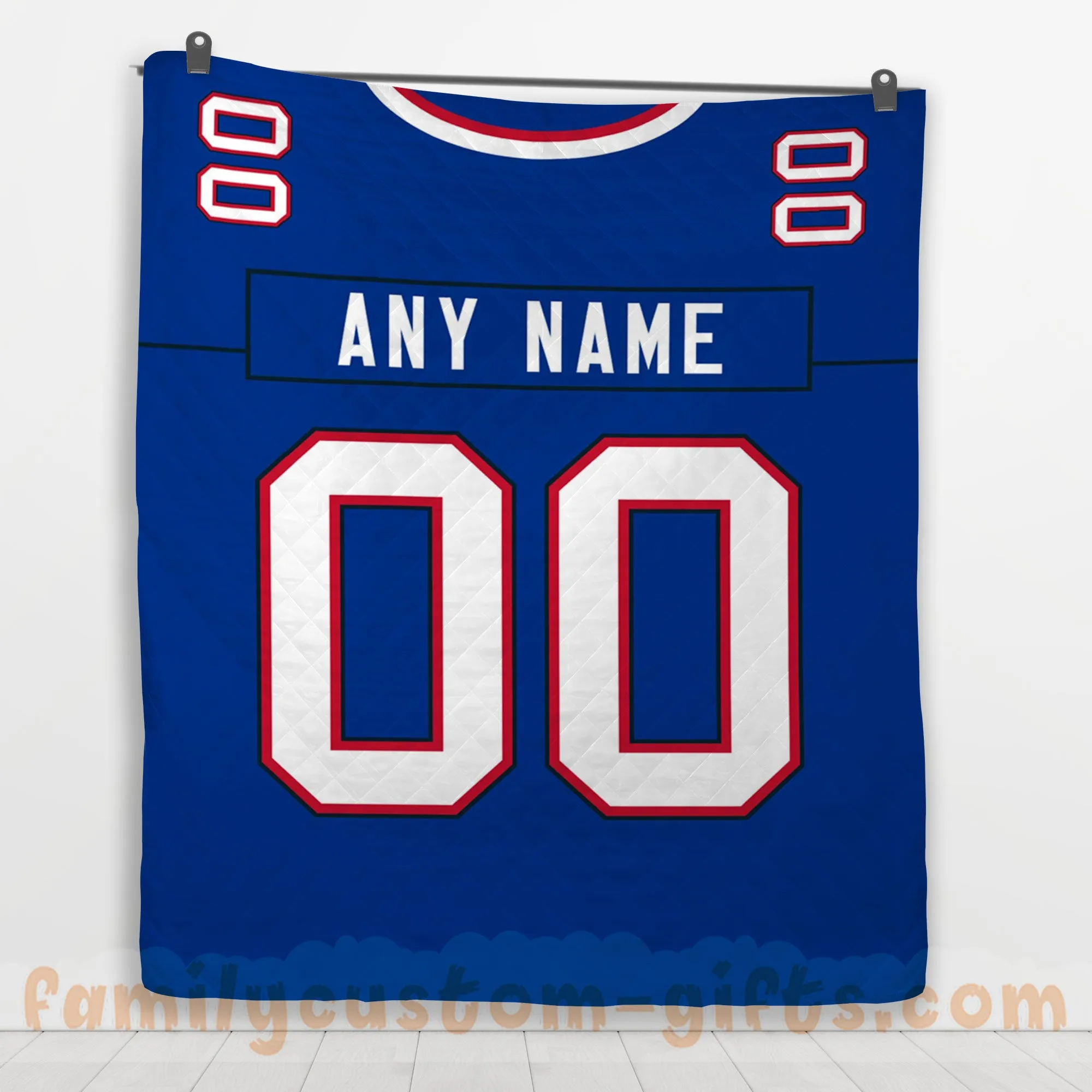 Custom Premium Quilt Blanket Buffalo Jersey American Football Personalized Quilt Gifts for Her & Him