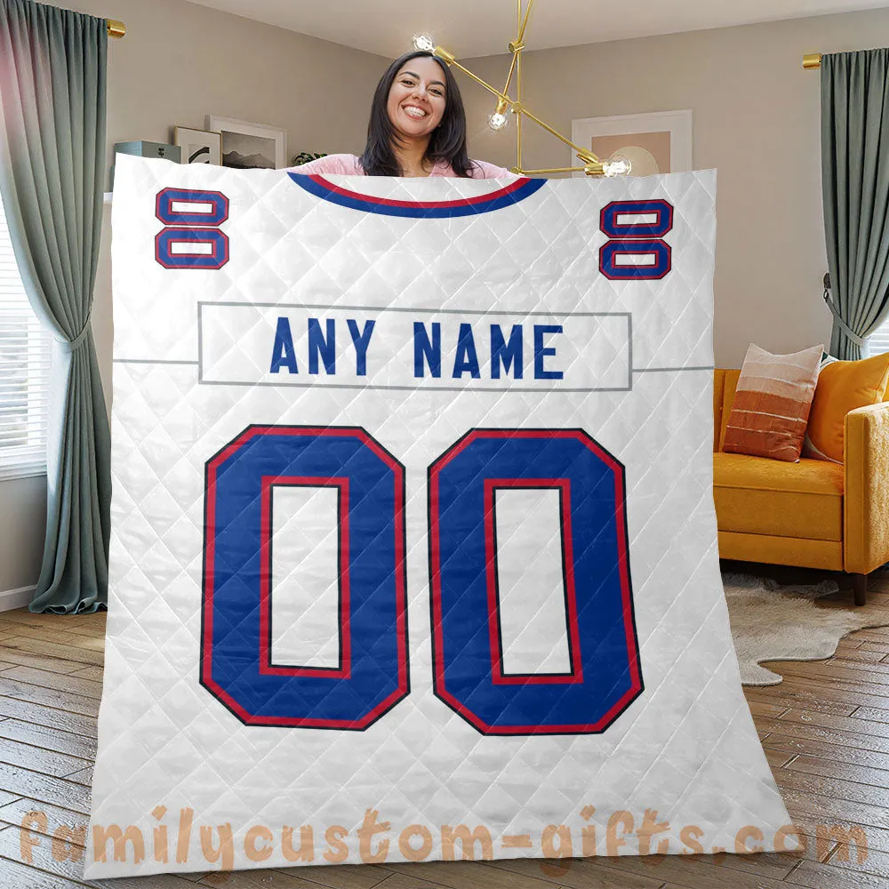 Custom Premium Quilt Blanket Buffalo Jersey American Football Personalized Quilt Gifts for Her & Him